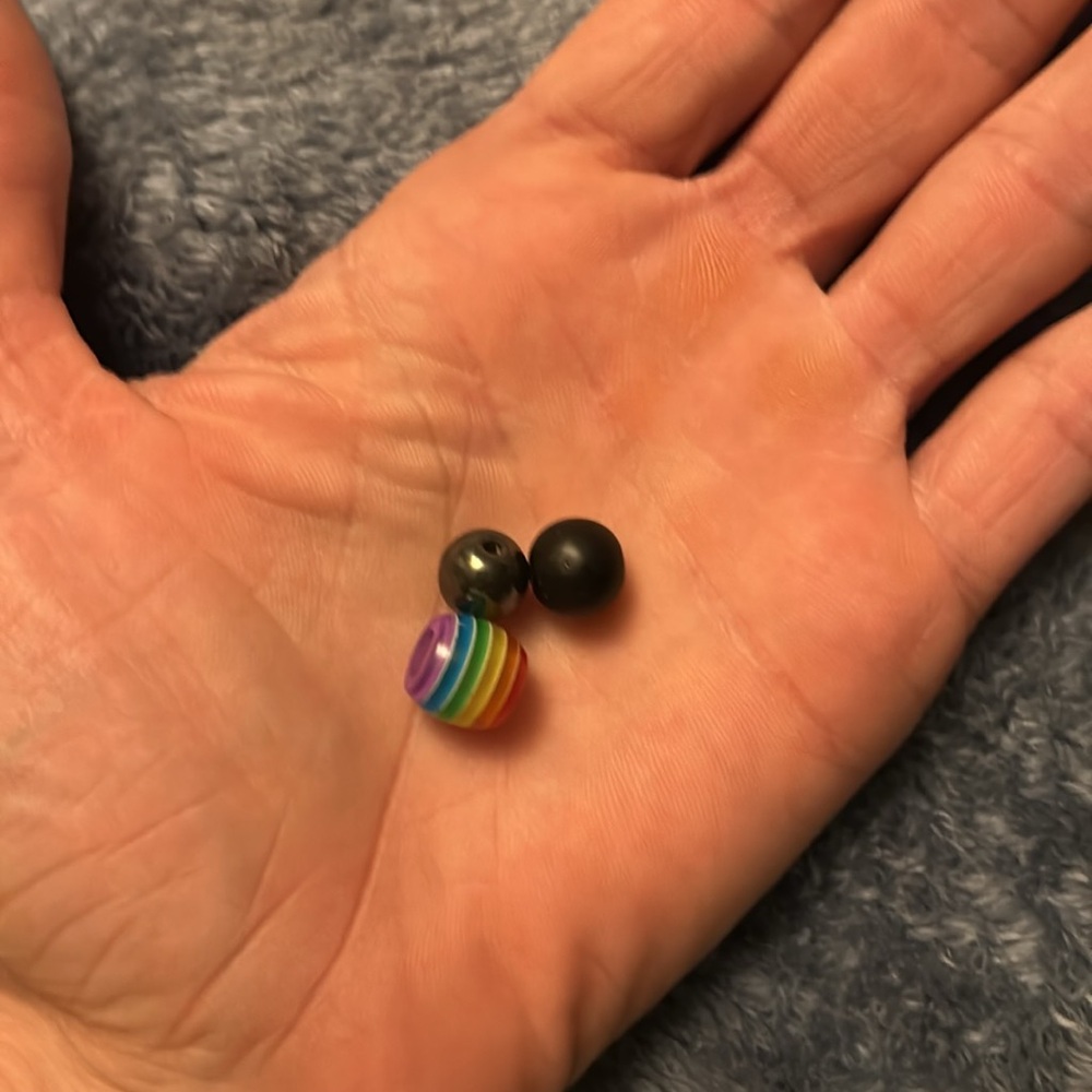 Friendship bracelet beads for two bracelets.added three more beads. LGBTQIA
